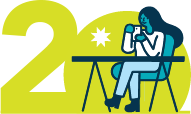 2 with icon of person sitting at desk