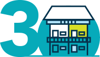 3 with home icon